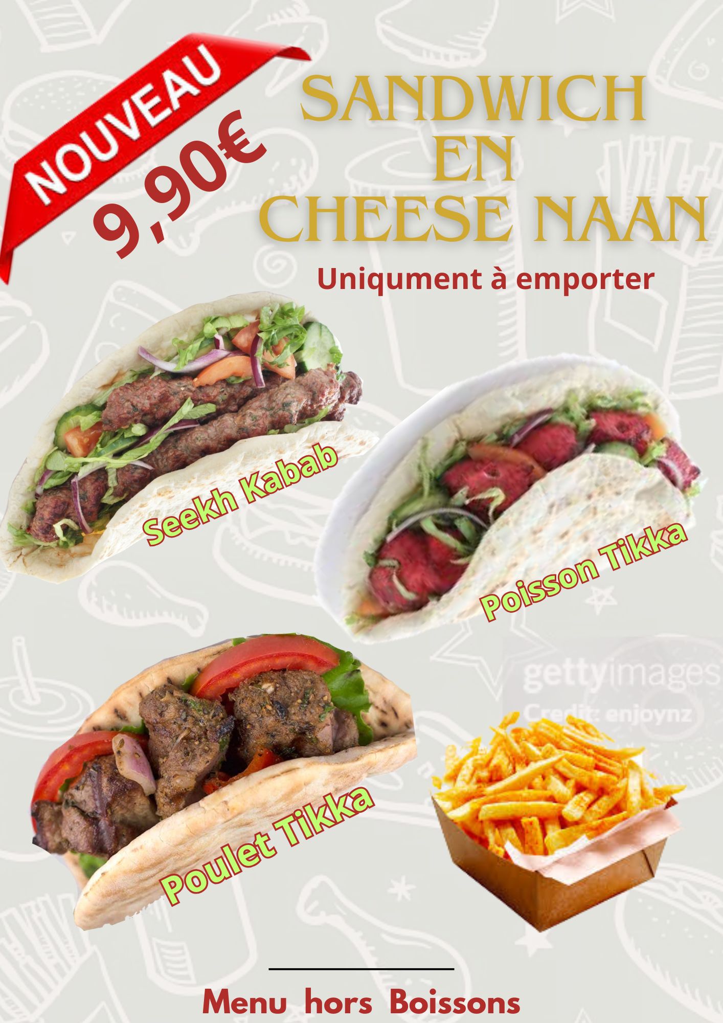 New shalimar sandwich en cheese Naan